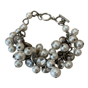 Pearl and Rhinestone Statement Bracelet